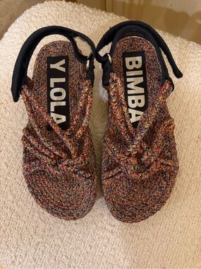 Bimba y Lola Multi Colored Braided Sandals size 37/7
